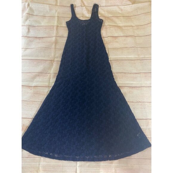 En Creme Women's Blue Sheer Lace Unlined Bohemian Maxi Dress - Medium - Picture 2 of 11